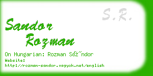 sandor rozman business card